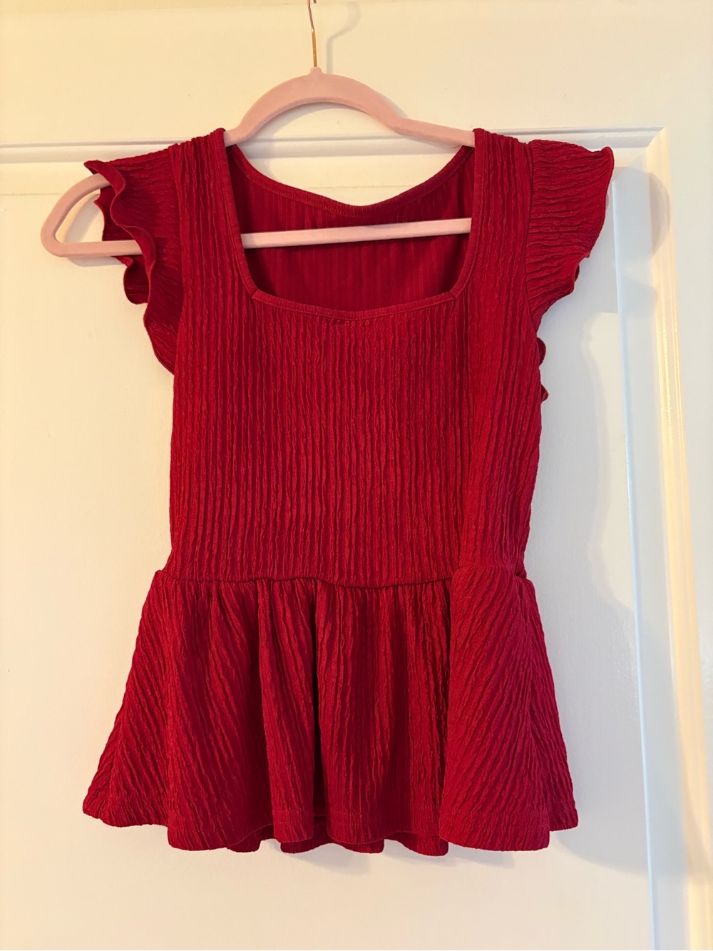 SHEIN Red Short-Sleeve Top S Summer